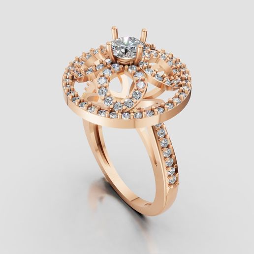 💎 3D Cad jewelry design of Lady diamond ring with Diamond・ 3D