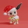 eevee-natal.jpg Pokemon - Eeveelutions  in Christmas Style