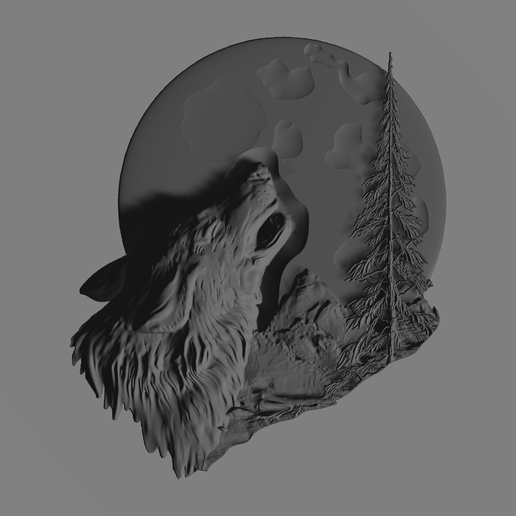 STL file wolf stl cnc design 🐺 ・3D printer design to download・Cults