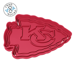 NFL-Kansas-City_8cm_2pc_CP.png Kansas City Chiefs NFL - Cookie Cutter - Fondant - Polymer Clay