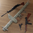Bundle-06_WWII-2-angle1.png WW2 Prop-Guns Bundle 1/1 Scale 2 ( tommy/m1 , Panzerschreck54 , dp28 , luger )