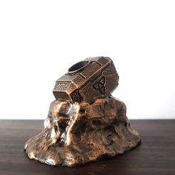 Hammer0.jpg STL file ThorHammer Pen Holder・3D print design to download