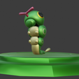 render-3.png Caterpie, Pokemon, Figure  for print.