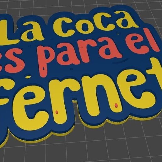 Logo chop beer mate mate glass milkshake "Coca is for Fernet" STL and 3MF - 3D model önizlemesi