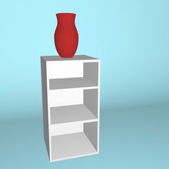 librero-florero-1.jpg Free OBJ file Bookcase with vase・Template to download and 3D print