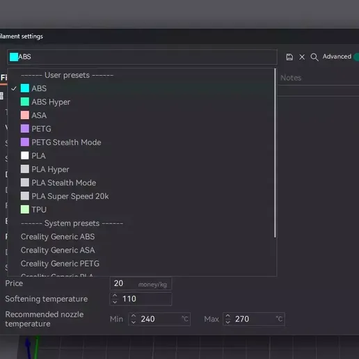 filaments.webp Creality K1/ K1 Max Orca Slicer - Perfiles de calidad y velocidad para boquilla 0.4 y 0.6
