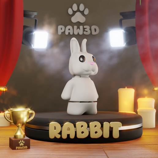 🐇 Rabbit Articulated/Keychain print in place・ STL File for 3D printing ...