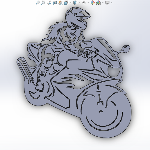 13.png Lady Biker STL, SVG, DXF files for 3Dprinting/Laser/CNC router cut