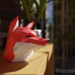 1foxxyRender.jpg Fox head - For single color printers