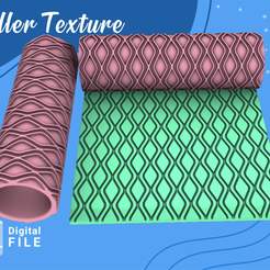 1.png Fichier STL ROLLER POLYMER CLAY *2 version Hollow & Solid/wavy lines/EULITEC.COM/CC/COPYRIGHTED LICENSE・Design à télécharger et à imprimer en 3D