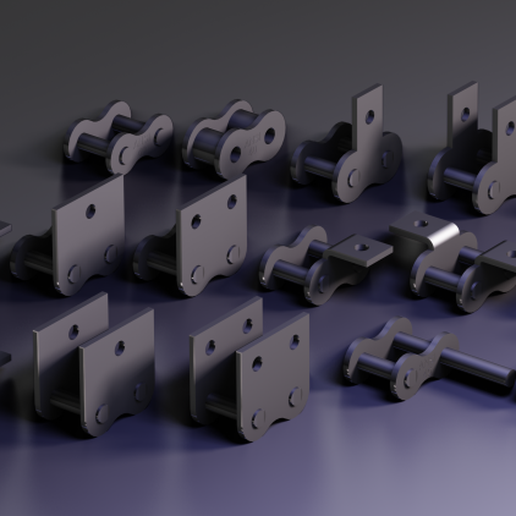 Файл 3D ANSI 40 Roller Chain Attachment Links・Модель для загрузки и 3D