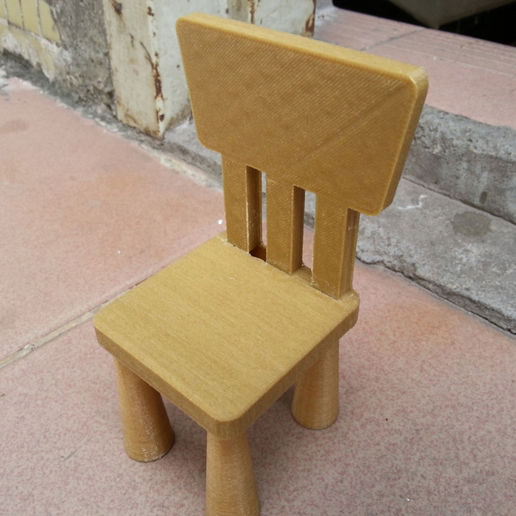 wood chair printed with stronghero3d pla wood 1.75mm - 3D model önizlemesi