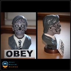 TheyLive_PaintedExample01.jpg 3D file They Live Bust pose 01 - OBEY・3D print model to download