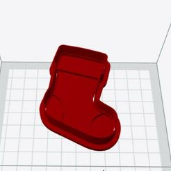 Stocking2.jpg Archivo STL Medias de Navidad FONDANT Y CORTADORA DE COCOCHES y Sello PARA COCINAR・Modelo de impresión 3D para descargar