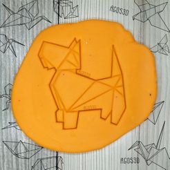 6.jpg Fichier STL chien en papier - origami COOKIE CUTTER - CUTTER PLATE OF GALLETS OR FONDANT westie terrier - 8cm・Modèle à télécharger et à imprimer en 3D