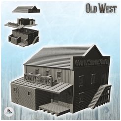 1-PREM.jpg Archivo STL Oficina del sheriff con interior y paredes desmontables (19) - USA America ACW American Civil War History Historical・Plan imprimible en 3D para descargar