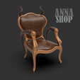 2.png 3D | STL | PRINT | MODEL | CHAIR FOR DOLL | BJD | ARMCHAIR | ROCOCO | INTERIOR | DOLL ROOM | OOAK | RESIN | COLLECTION
