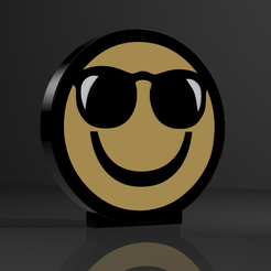 1.png 3D-Datei Smiley-Lampe "Cool・3D-druckbares Modell zum Herunterladen