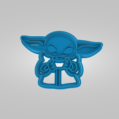 CookieCutter_StarWars_GroguTea.png Grogu Baby Yoda Drinking Tea Cookie Cutter from Star Wars