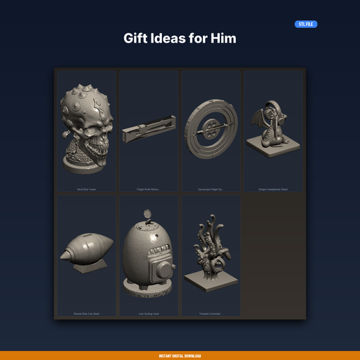 Gift Ideas for Him - 7-Model STL Bundle