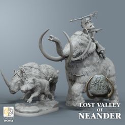 mmf_neander_tamed_beasts.jpg Ice Age Beasts - Tamed Mammoth, Rhino, and Boar