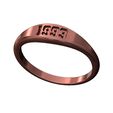 1993-5mm-Wide-signet-ring-size8-10.jpg 1993 class birth year date signet ring US size 8 3D print model