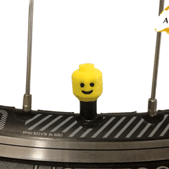 bike-lego-man.png Archivo STL Cabeza de Lego Coche Camión Bicicleta Furgoneta Neumáticos Rueda Válvula Vástago Tapas Tapa・Objeto imprimible en 3D para descargar