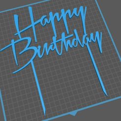 2.jpg Archivo STL Topper Happy Birthday tipo 2・Modelo imprimible en 3D para descargar