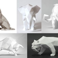 000 Low Poly Animals 3DP.jpg STL file Low Poly Animal Collection・Model to download and 3D print