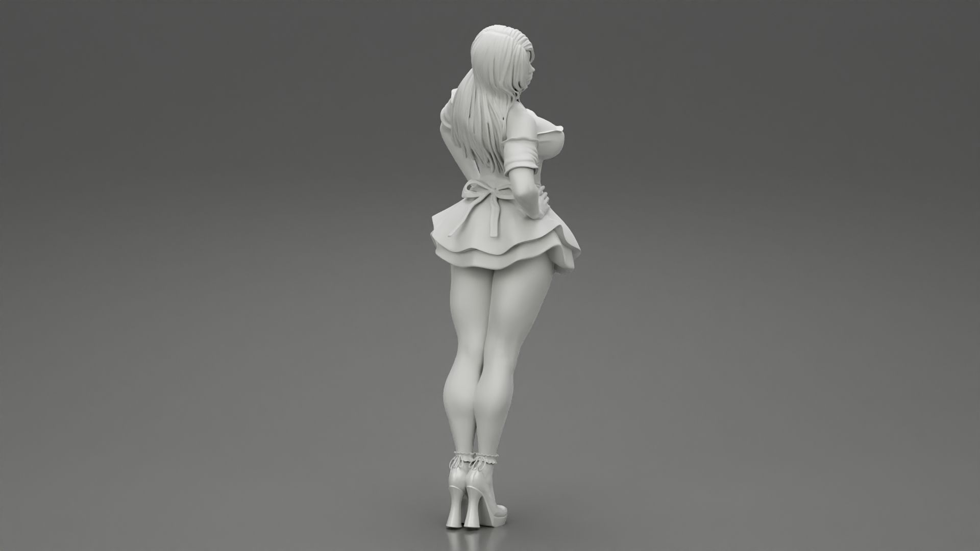 GIRL-08.jpg Fichier 3D Belle femme sexy en tenue de soubrette posant Modèle d'impression 3D・Objet pour imprimante 3D à télécharger, 3DGeshaft