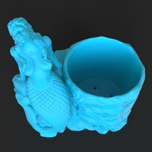 untitled.267.jpg Download STL file Mermaid Flowerpot • 3D printer design, iradj3d
