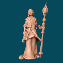 Tylo,-a-one-armed-mage.png STL file Tylo, a one-armed mage - dnd miniature [presupported]・3D printable model to download