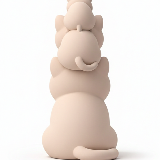 🐱 Stacking Cats Totem - 3 Piece Cat Tower Figurine - Cat Totem Pole ...