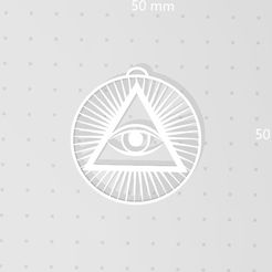 50 mm Fichier 3D Breloque "All Seeing Eye", Pendentif "Eye of Providence".・Objet pour impression 3D à télécharger, drakoniccreations