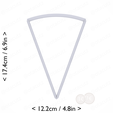 1-9_of_pie~6.5in-cm-inch-top.png Slice (1∕9) of Pie Cookie Cutter 6.5in / 16.5cm