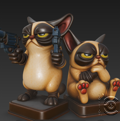 🐱 Grumpy Cat Gang - The Moody Duo・ STL File for 3D printing・Cults