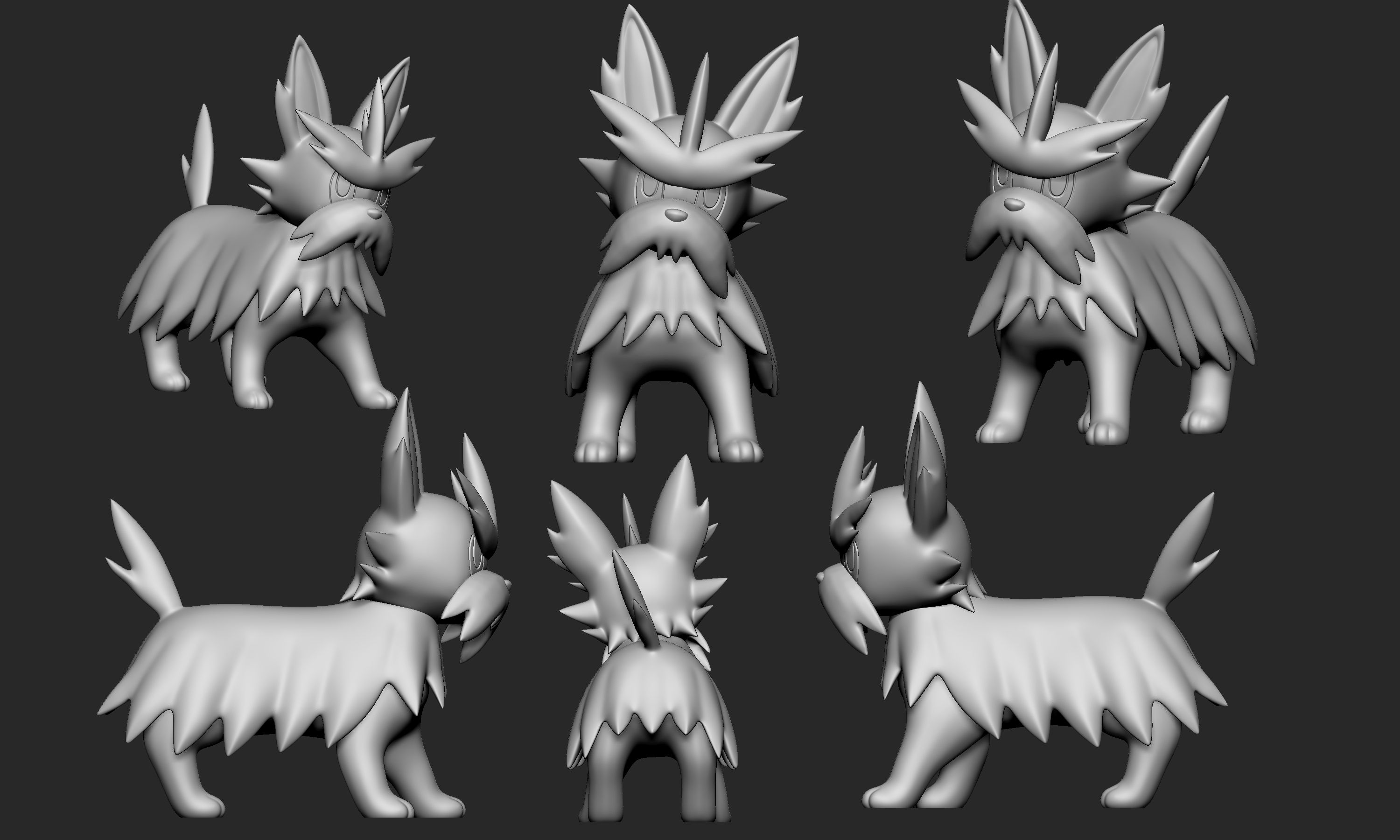 herdier-4.jpg Archivo STL Pokemon - Lillipup, Herdier y Stoutland con 2 poses・Modelo para descargar y imprimir en 3D, Fontoura3D