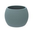 Special_Squares_Spherical_pot_Bowl.1434.jpg FINNED VASE - POT - PENCIL HOLDER OR PLANTER - SQUARE PATTERN