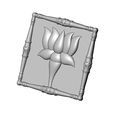 Flower-lotus-Square-frame-Motif-bead-V2-capital-column-00.jpg Square lotus flower motif onlay ornament relief 3D print model