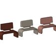 Benchs-08.JPG Miniature concrete park benches prop 3D print model