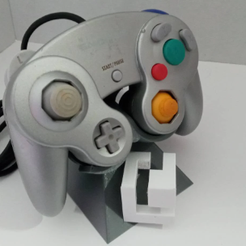 GC3DStand.png -Datei Nintendo GameCube 3D Logo Controller Ständer herunterladen • Modell zum 3D-Drucken, XALT3DDESIGNS