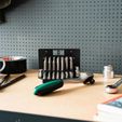 003_1.jpg Archivo STL gratis Portaherramientas para brocas eléctricas 40pcs con conectores 003 I para tornillos o tablero de clavijas・Objeto de impresión 3D para descargar
