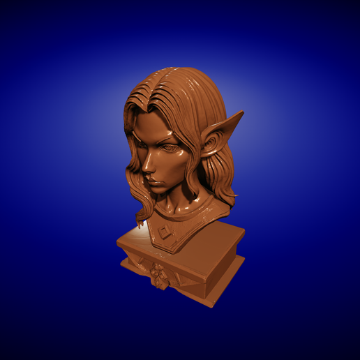 🧝 Elven Bust Miniature - 28-32mm Scale・Free STL File for 3D printing・Cults