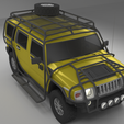 HummerH2-005.png Hummer H2 2003 With Exo-skeleton 3D model
