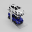 4.png Double-Level Car Lift for 1/64 Scale – Elevator Style Look | STL STEP FBX | 3D Print Files (Digital Download)