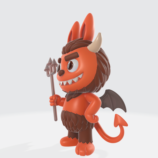 😈 Labubu Devil Figurine – Cute Chibi Devil Monster Toy・ 3D File for 3D ...