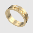 perspective_render_square.png Intricate Greek Key Band Ring 3D print