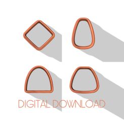6CD744FB-436D-40F3-A036-227654A36AB5.jpeg STL file BASIC SHAPES SET OF 4 CLAY CUTTERS・Template to download and 3D print, carolina19ng
