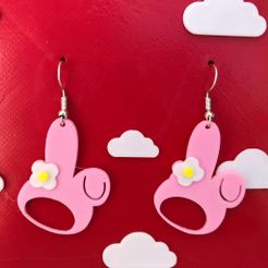 186513785_4171959782919444_7242244492752673859_n-(1).jpg STL file My Melody Earrings・3D print object to download