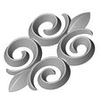 onlay18-04.JPG Floral motif decoration scroll relief 3D print model